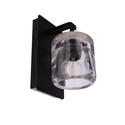 Craftmade Andie 1 Light Wall Sconce, Flat Black/Clear