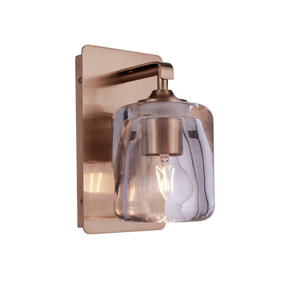 Craftmade Andie 1 Light Wall Sconce, Satin Brass/Clear