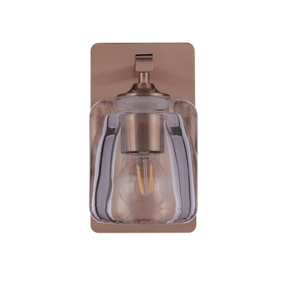 Craftmade Andie 1 Light Wall Sconce, Satin Brass/Clear