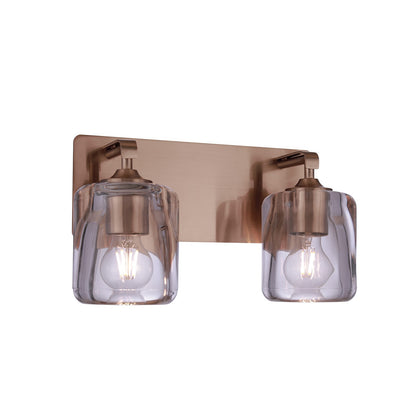 Craftmade Andie 2 Light Vanity, Satin Brass/Clear