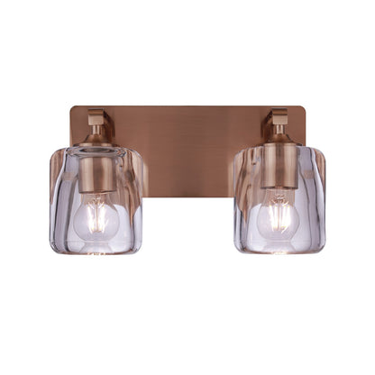 Craftmade Andie 2 Light Vanity, Satin Brass/Clear