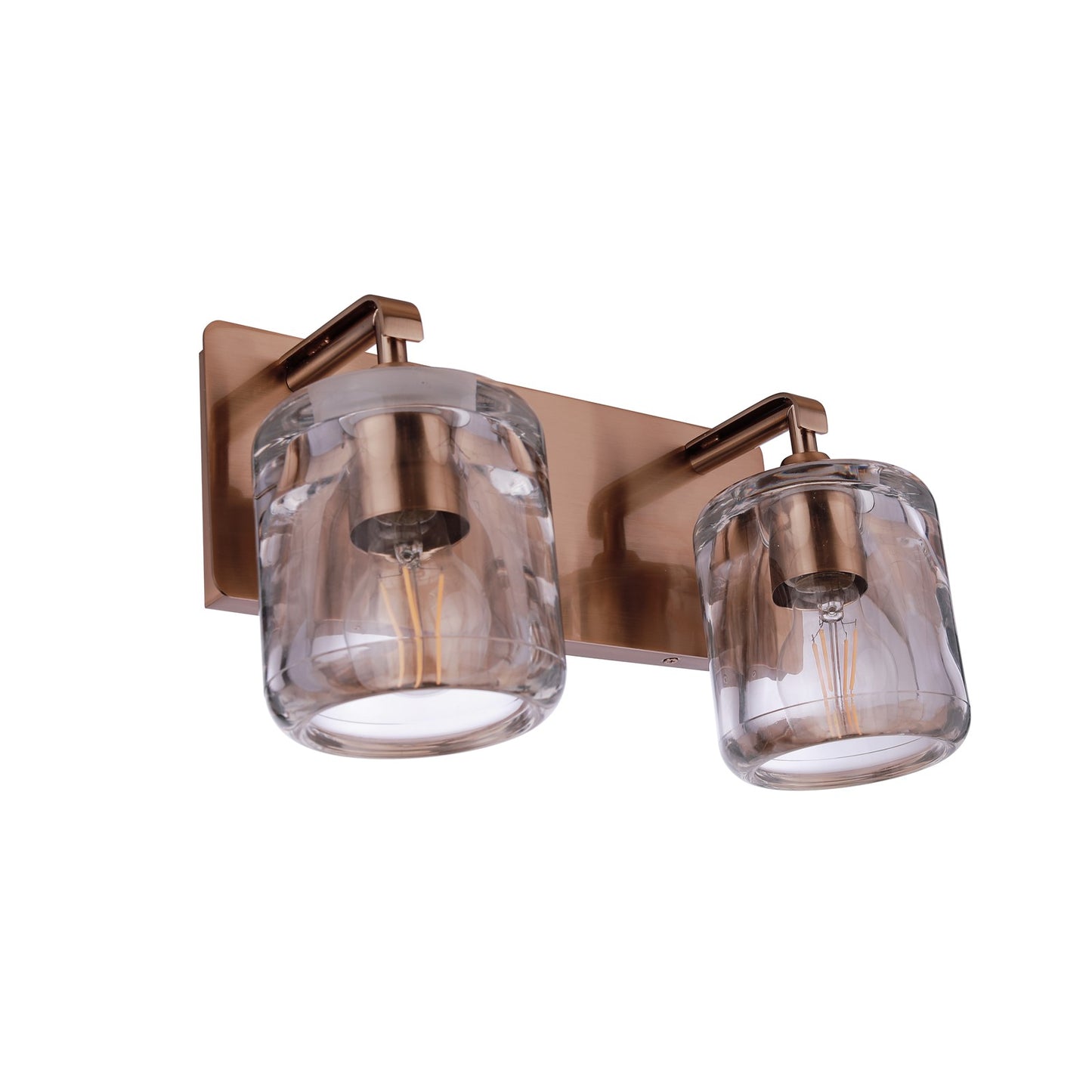 Craftmade Andie 2 Light Vanity, Satin Brass/Clear