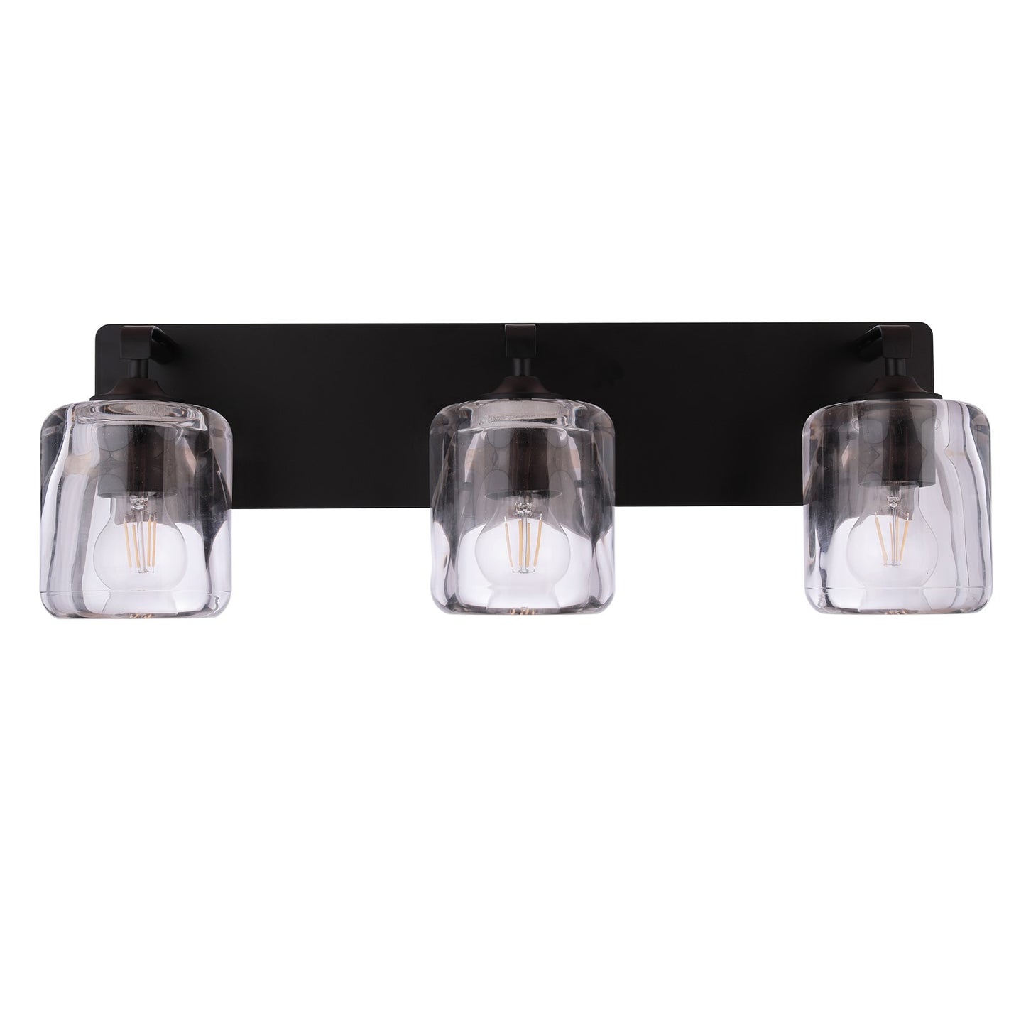 Craftmade Andie 3 Light Vanity, Flat Black/Clear