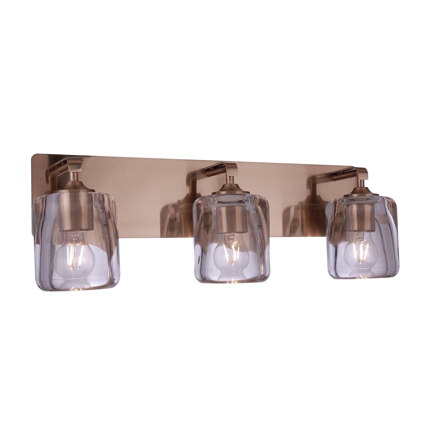 Craftmade Andie 3 Light Vanity, Satin Brass/Clear