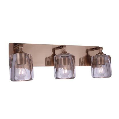 Craftmade Andie 3 Light Vanity, Satin Brass/Clear