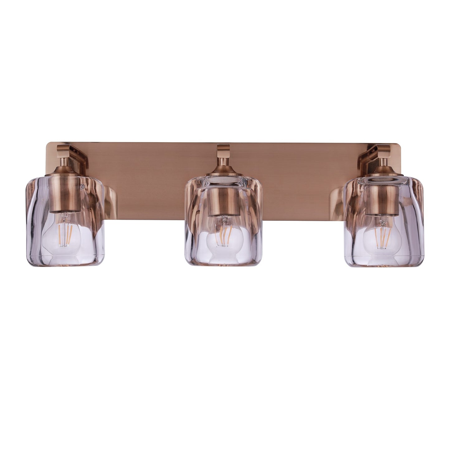 Craftmade Andie 3 Light Vanity, Satin Brass/Clear