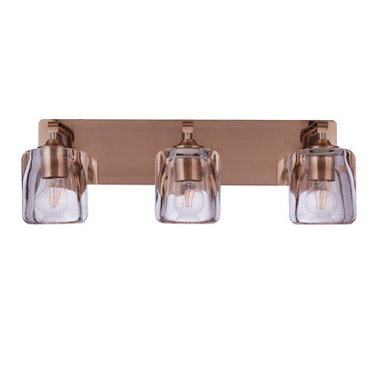 Craftmade Andie 3 Light Vanity, Satin Brass/Clear