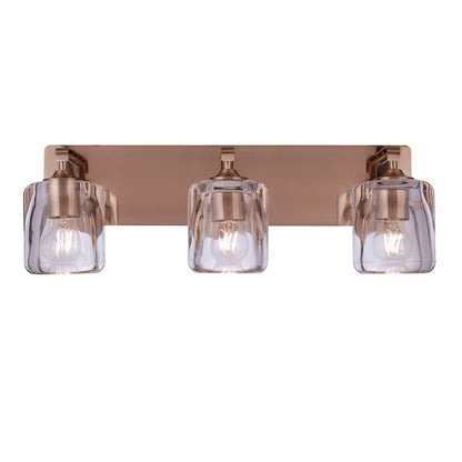 Craftmade Andie 3 Light Vanity, Satin Brass/Clear