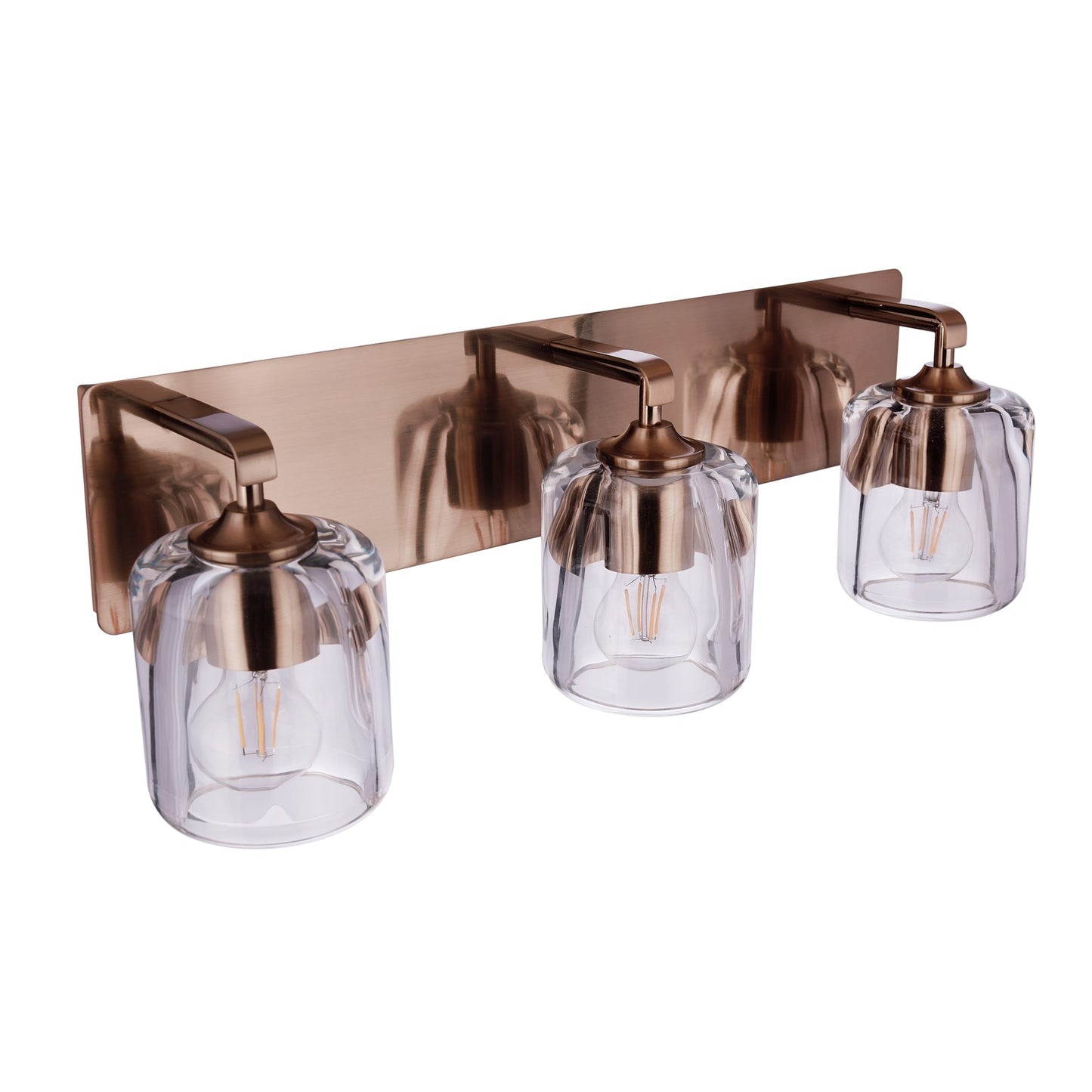 Craftmade Andie 3 Light Vanity, Satin Brass/Clear