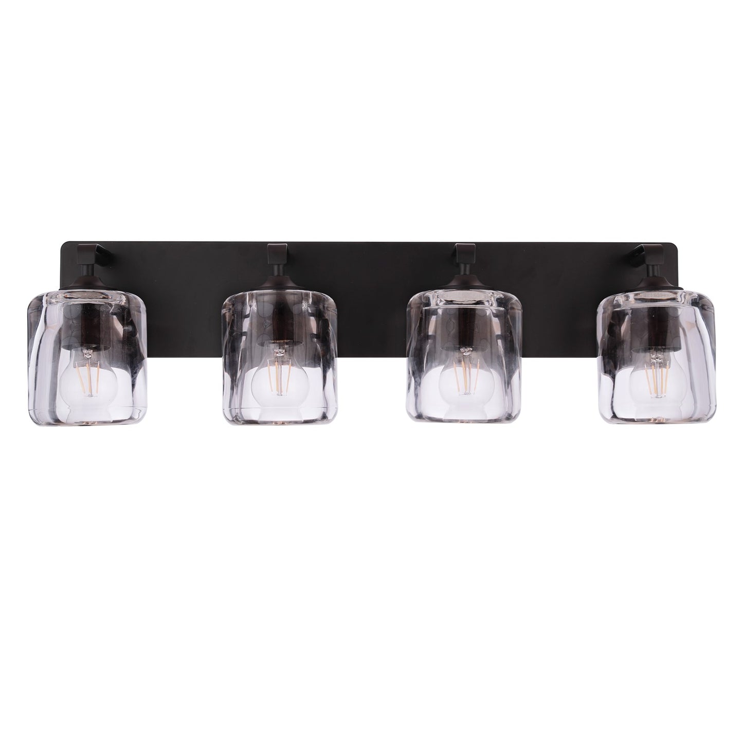 Craftmade Andie 4 Light Vanity, Flat Black/Clear