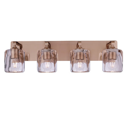 Craftmade Andie 4 Light Vanity, Satin Brass/Clear