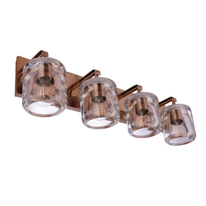 Craftmade Andie 4 Light Vanity, Satin Brass/Clear