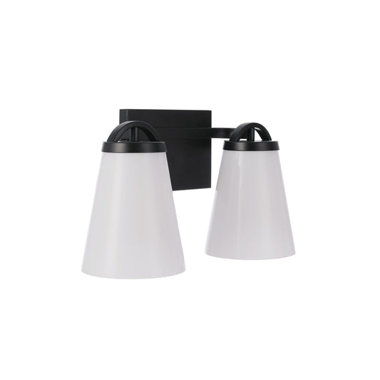Craftmade Zane 2 Lt Vanity, Flat Black