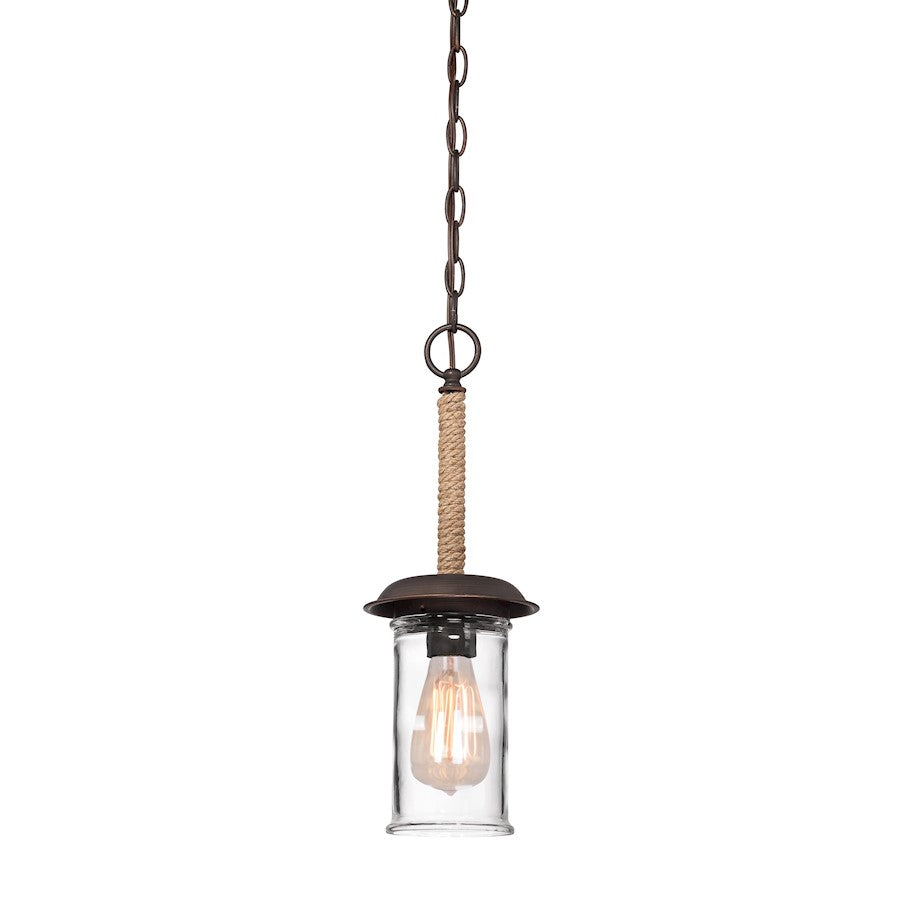 1 Light Mini Pendant, Aged Bronze