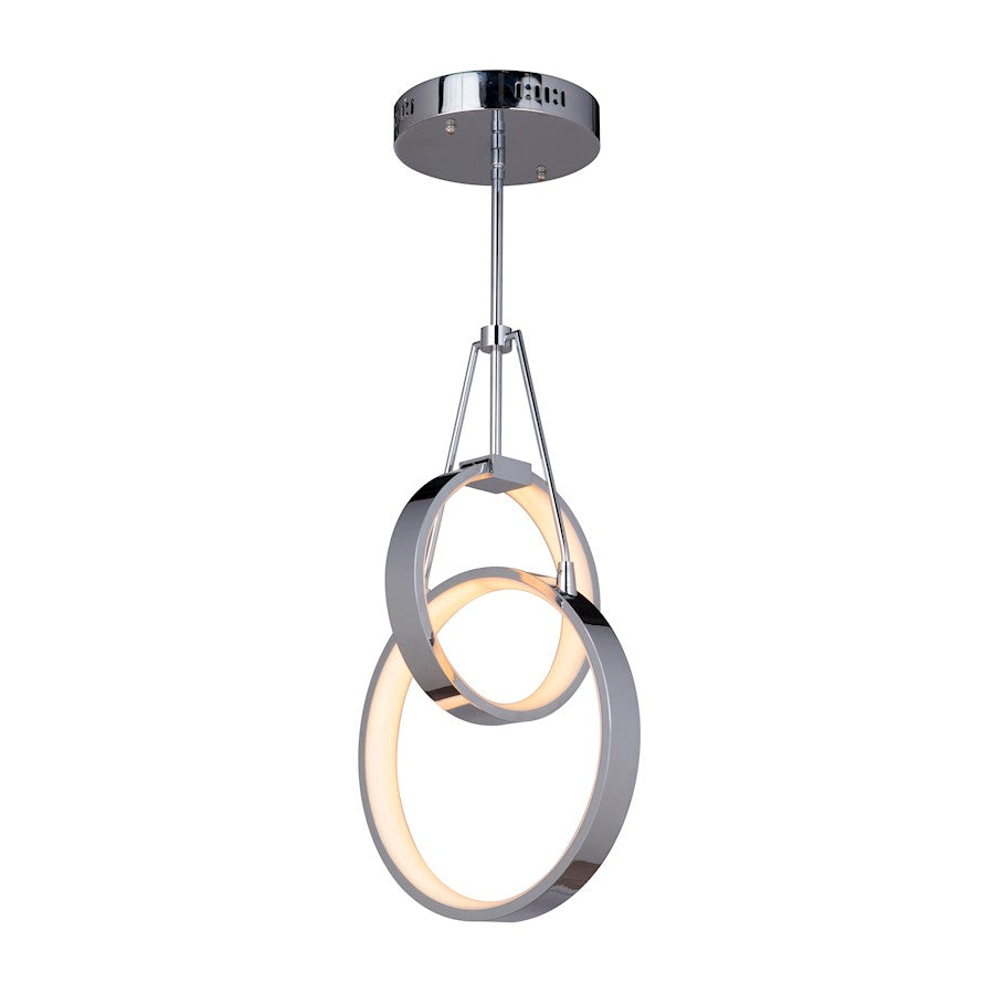 2 Ring LED Pendant, Chrome