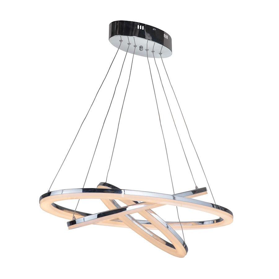 3 Ring LED Pendant, Chrome