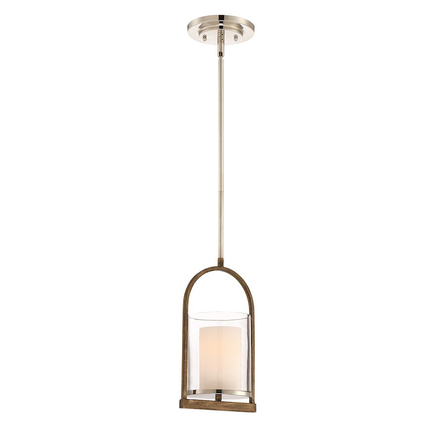 1 Light Pendant, Polished Nickel