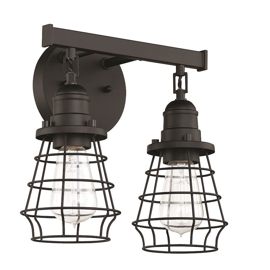 2 Light Bathroom Vanity Light, Black
