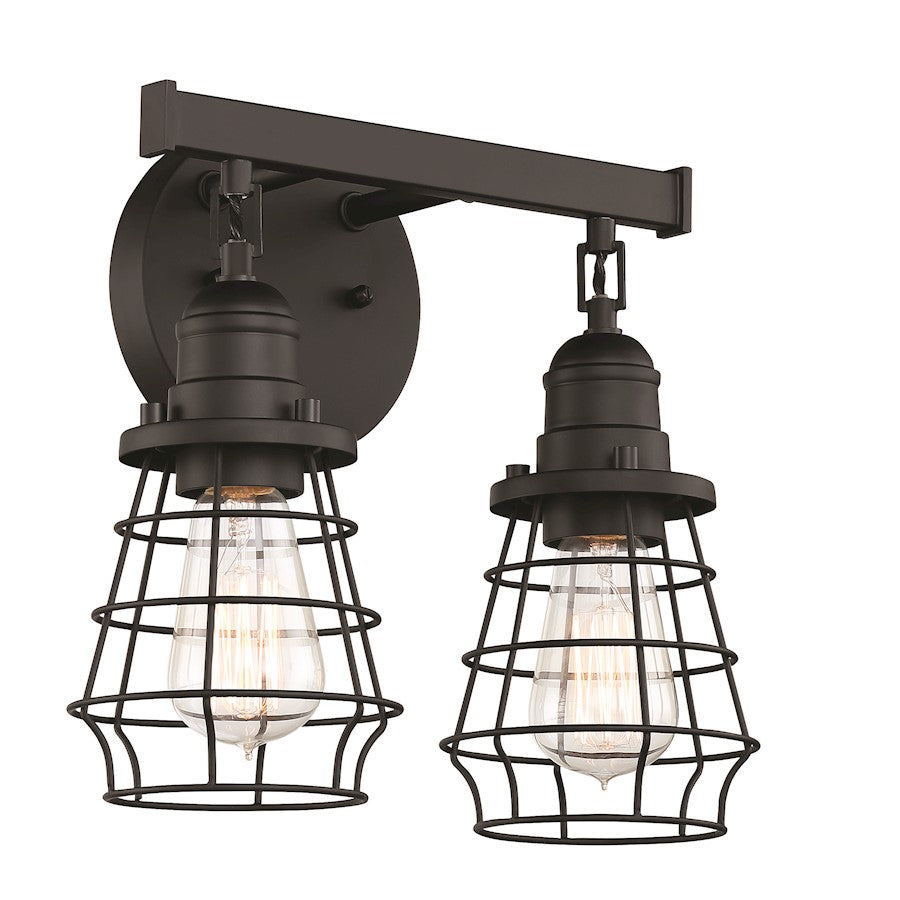 2 Light Bathroom Vanity Light, Black