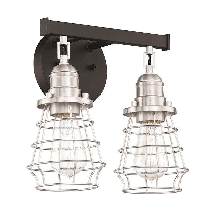 2 Light Bathroom Vanity Light, Black