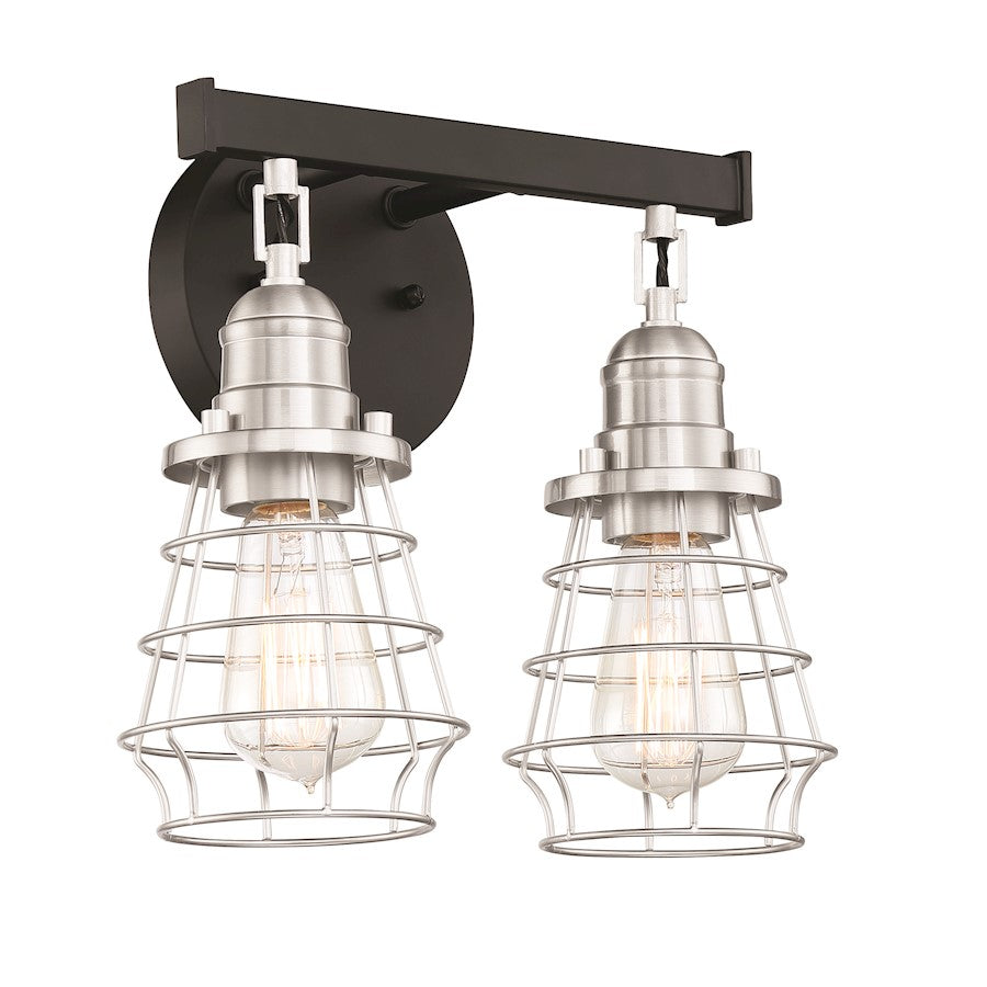 2 Light Bathroom Vanity Light, Black