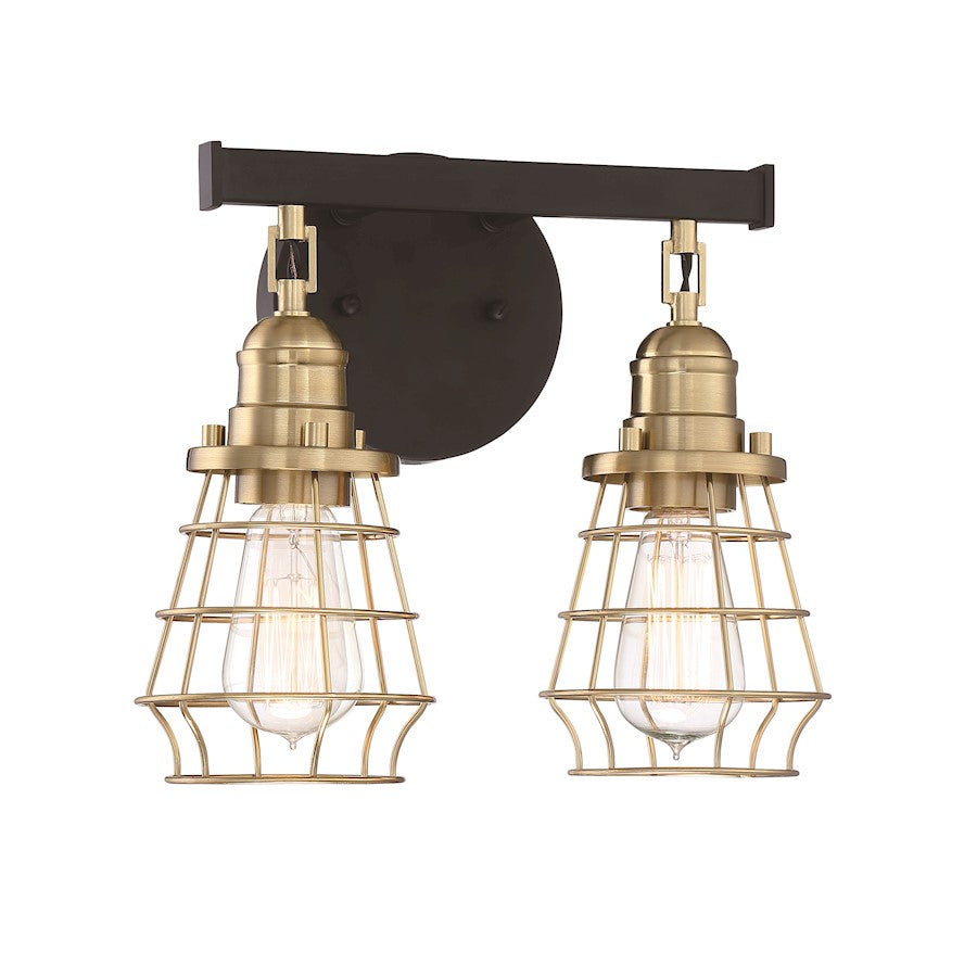 2 Light Bathroom Vanity Light, Black