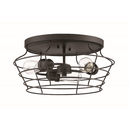 Craftmade Thatcher 3 Light Flushmount, Black