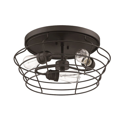 Craftmade Thatcher 3 Light Flushmount, Black