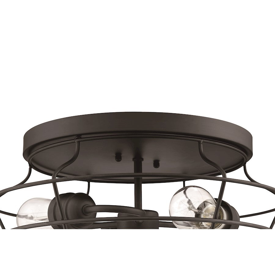 Craftmade Thatcher 3 Light Flushmount, Black