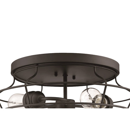 Craftmade Thatcher 3 Light Flushmount, Black