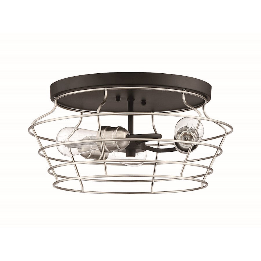 Craftmade Thatcher 3 Light Flushmount, Black