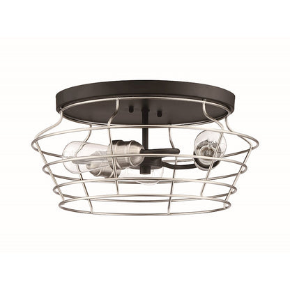 Craftmade Thatcher 3 Light Flushmount, Black