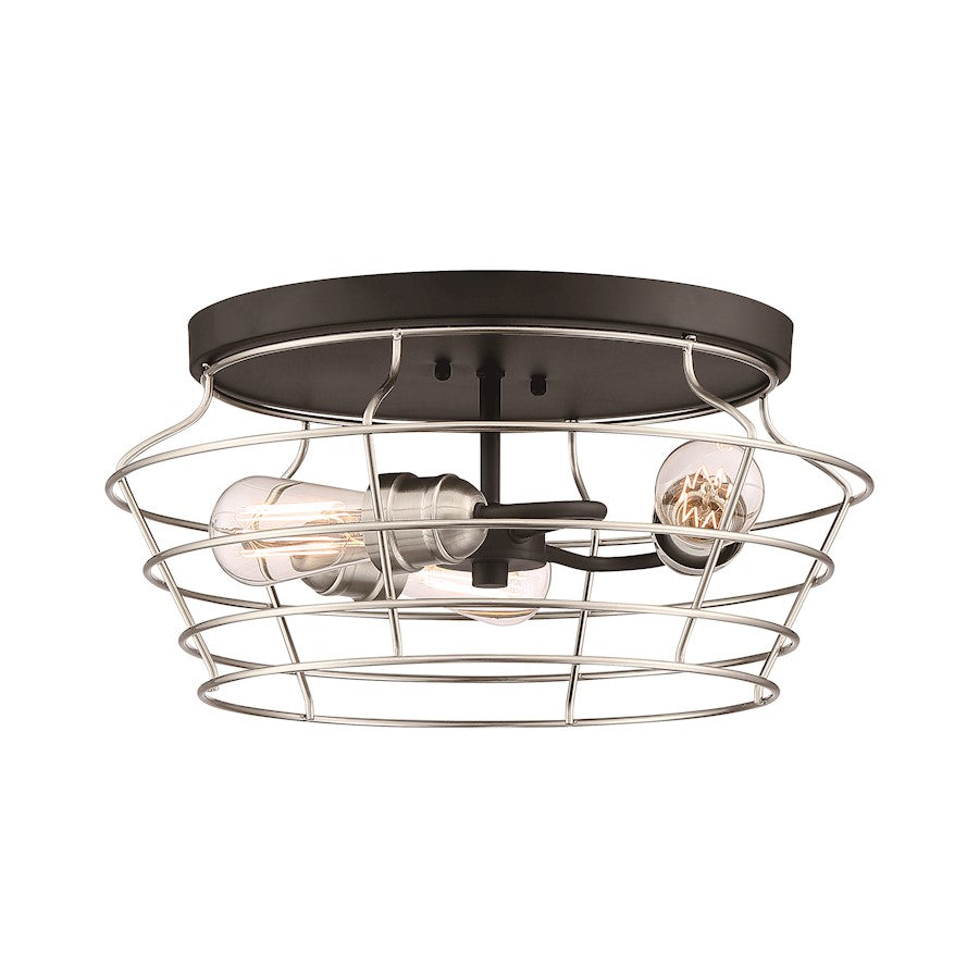 Craftmade Thatcher 3 Light Flushmount, Black