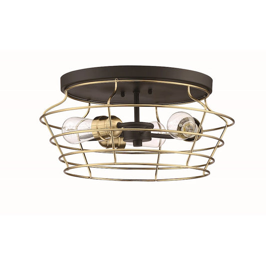 Craftmade Thatcher 3 Light Flushmount, Black