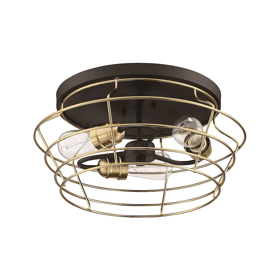 Craftmade Thatcher 3 Light Flushmount, Black