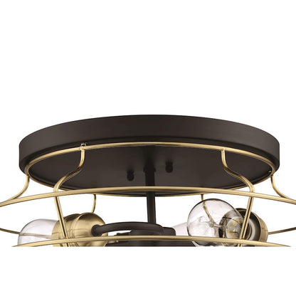 Craftmade Thatcher 3 Light Flushmount, Black
