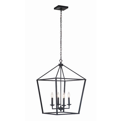 Craftmade Flynt 4 Light Foyer, Flat Black