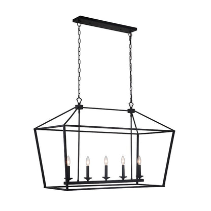 Craftmade Flynt 5 Light Island, Flat Black