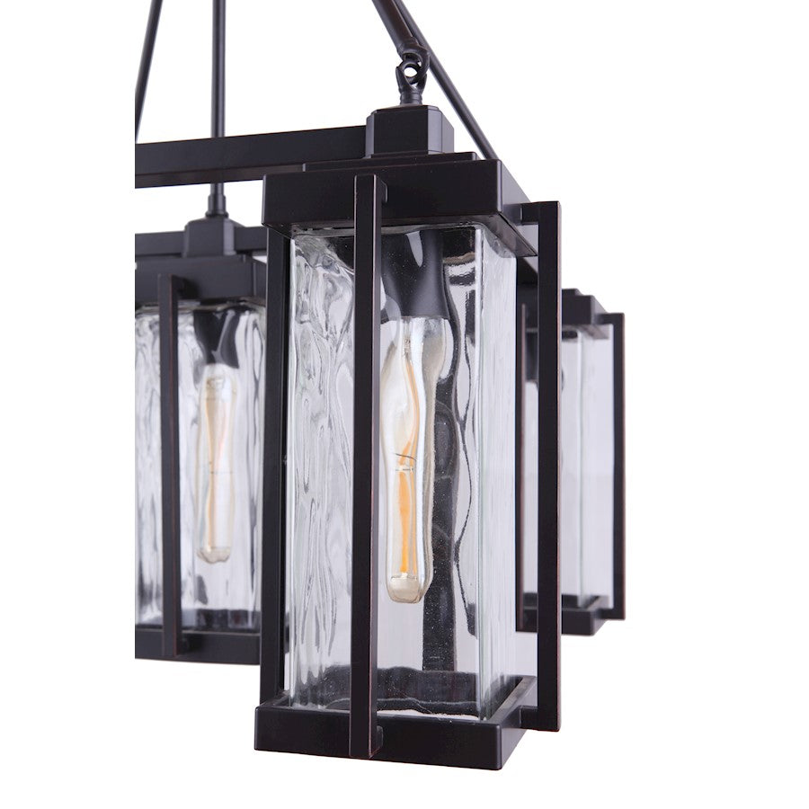 5 Light Outdoor Chandelier, Oiled Bronze Gilded