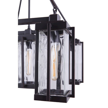 5 Light Outdoor Chandelier, Oiled Bronze Gilded