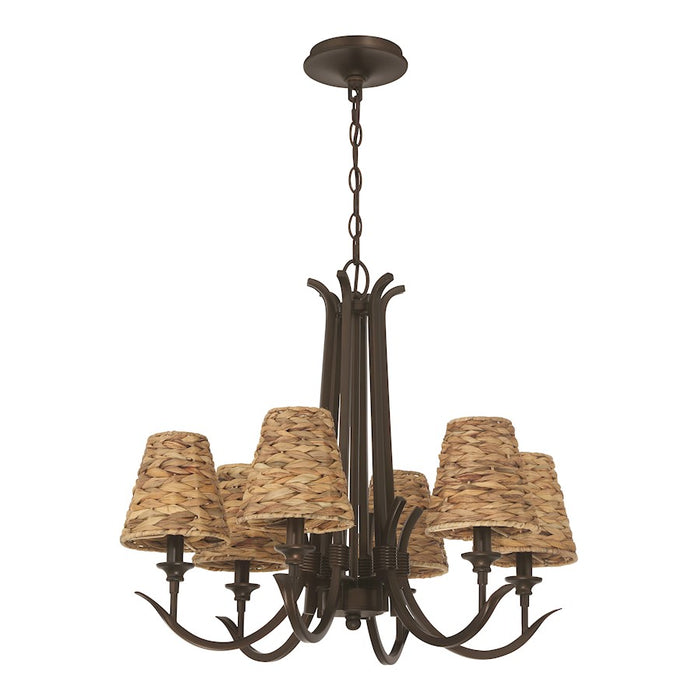 Craftmade Kokomo 6 Light Chandelier, Aged Bronze/Natural Sea - 58326-ABZ