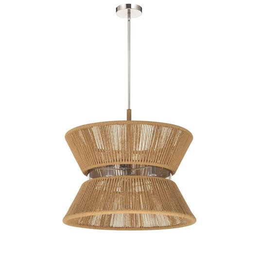 Craftmade Serena 6 Light Pendant, Chrome/Walnut/Smoked Clear - 58596-CHWAL