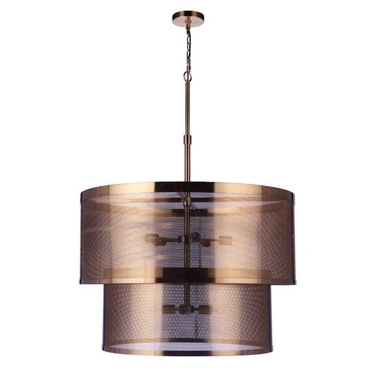 Craftmade Mesh 9 Light Pendant, Satin Brass - 58999-SB