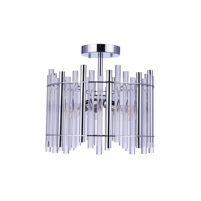 Craftmade Reveal 3 Light Semi Flush, Chrome/Clear - 59253-CH