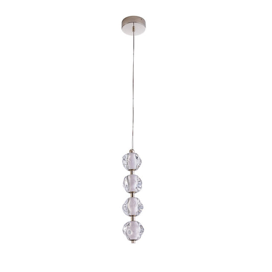 Craftmade Jackie 4 Light LED Pendant, Nickel/Clear/Frosted - 59490-PLN-LED