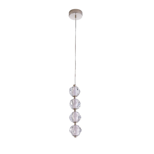 Craftmade Jackie 4 Light LED Pendant, Nickel/Clear/Frosted - 59490-PLN-LED