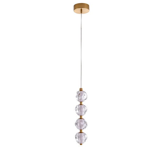 Craftmade Jackie 4 Light LED Pendant, Satin Brass/Clear/Frosted - 59490-SB-LED