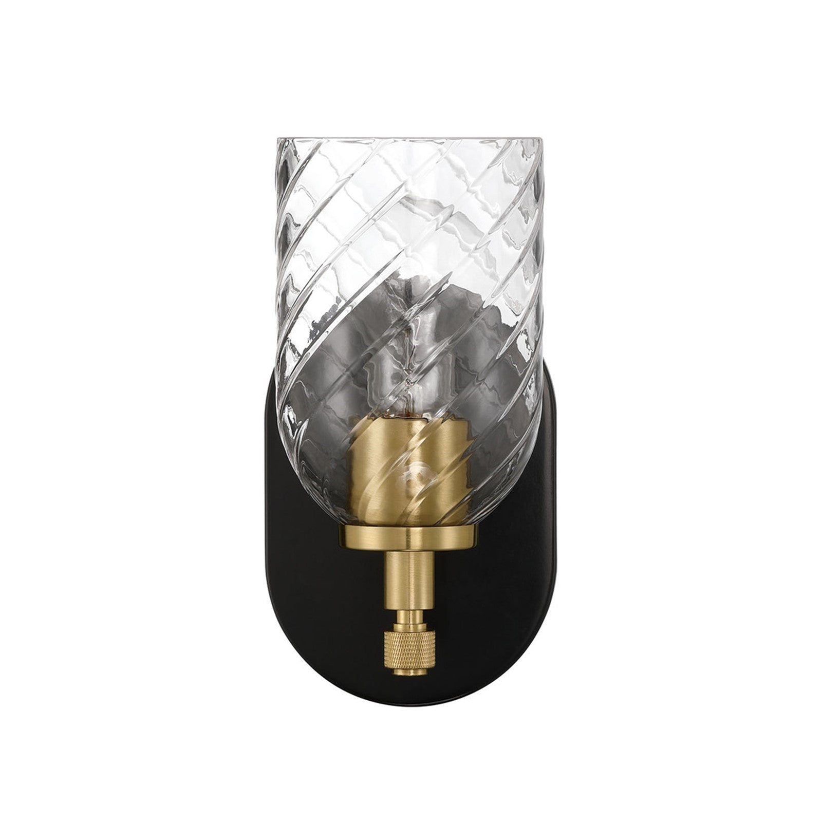 Craftmade Council 1Lt Wall Sconce, Flat Black/Satin Brass