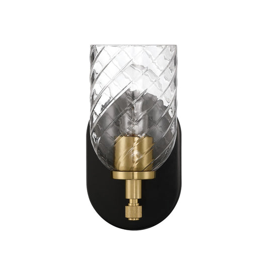 Craftmade Council 1Lt Wall Sconce, Flat Black/Satin Brass