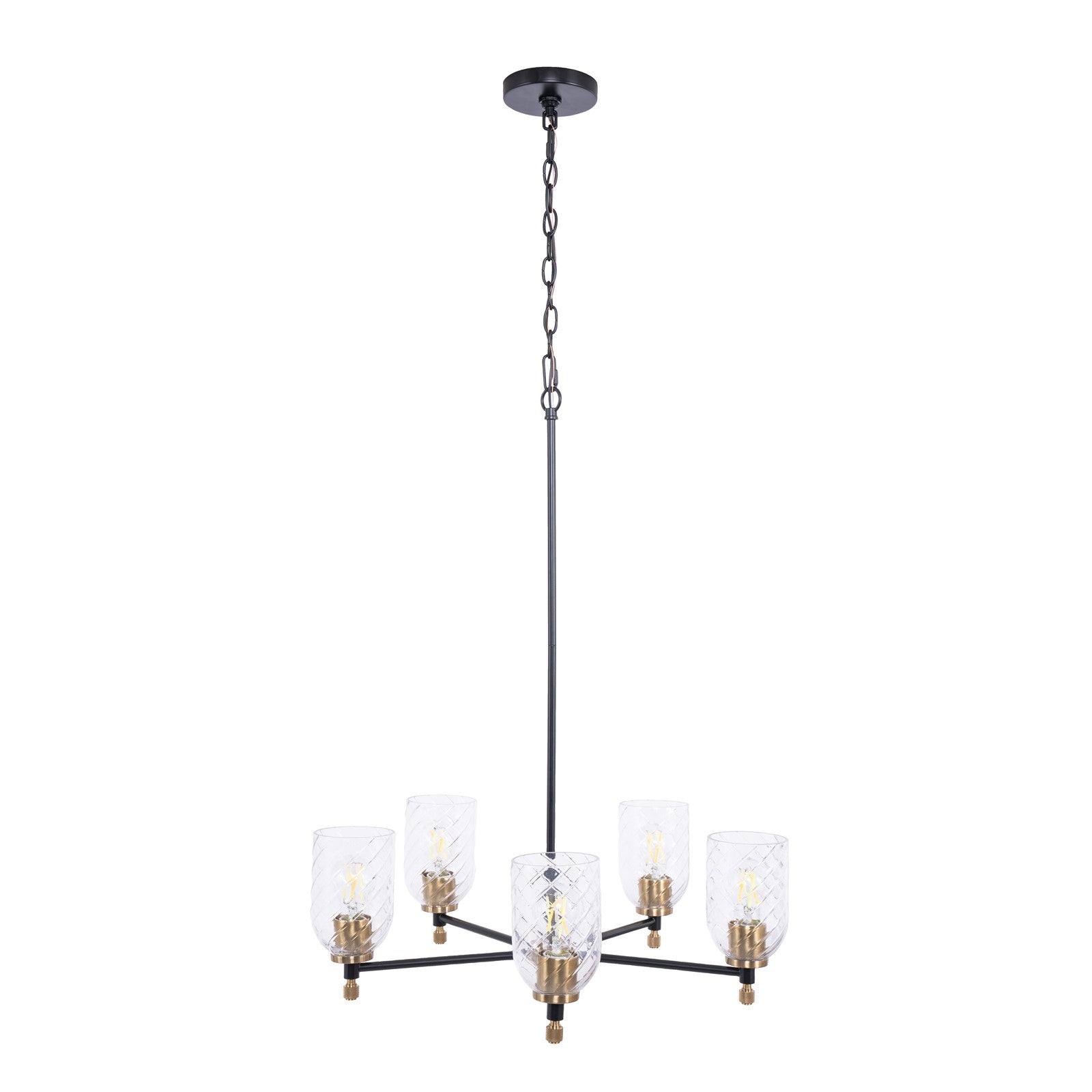 Craftmade Council 5Lt Chandelier, Black/Brs/Clear, Black/Brass